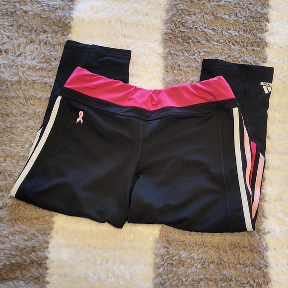 Women's adidas crop athletic leggings size Large - Picture 2 of 6